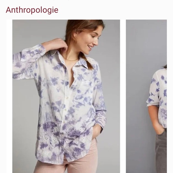 Pilcro Anthropology tie-dye button down. Brand new never worn size medium. - Picture 9 of 10